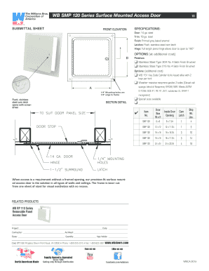 WB SMP 120 Series Surface Mounted Access Door