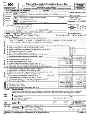 Form 990 2009 Tax Return