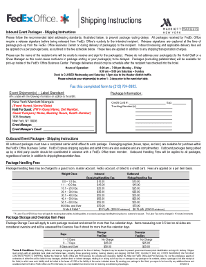 Inbound Event Packages Shipping Instructions
