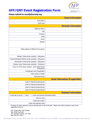 AFPGNY Event Registration Form - nycafporg