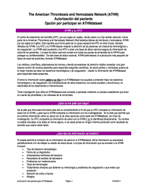 Autorización del paciente para ATHNdataset