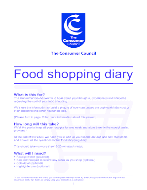 Consumer Council Food Shopping Diary