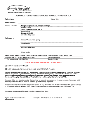 Authorization to Release Protected Health Information