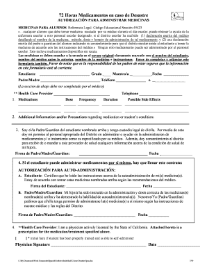 AUTORIZACIÓN PARA ADMINISTRAR MEDICINAS