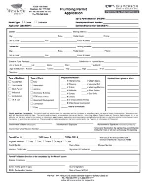 Alberta Plumbing Permit Application