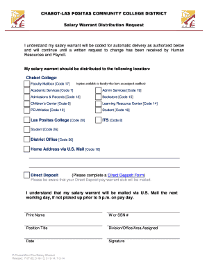 Salary Warrant Distribution Request
