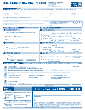 United Way Donation Form