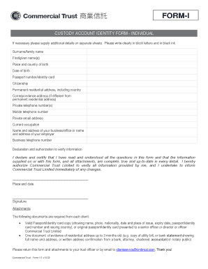 Commercial Trust Company Service Order Form