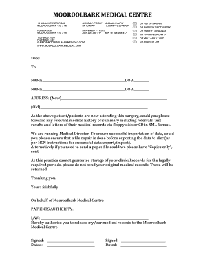 Medical Records Release Authorization Form