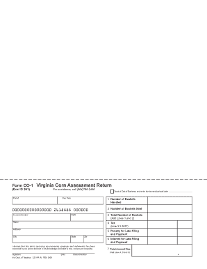 Virginia Corn Assessment Tax Return