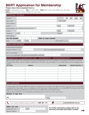 BERT Application for Membership