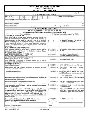 California Unified Program Consolidated Form