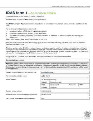 IDAS Form 1 - Application Details