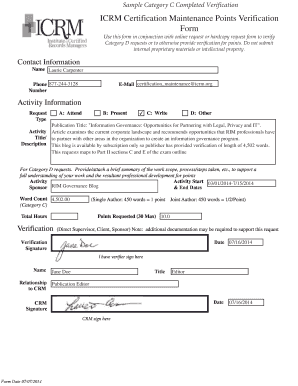 Bill of materials example pdf - Cmp Verification Form Sample Completed Cat Cpdf - icrm