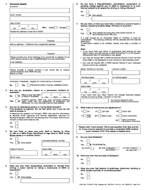 NSW Driver Licence Application