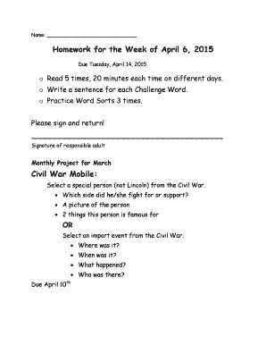 Civil War Homework Assignment