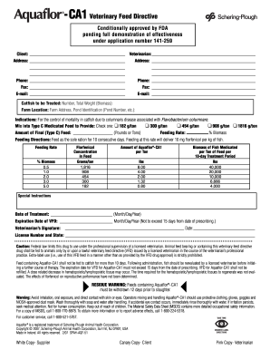 Veterinary Feed Directive for Catfish