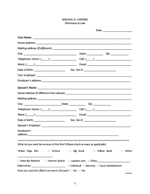 Bankruptcy Intake Form