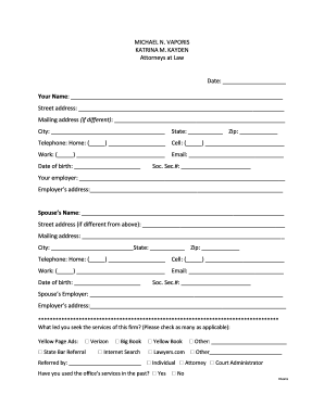 Divorce Intake Form