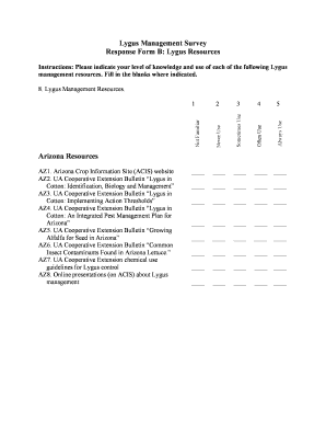 Lygus Management Survey Response Form