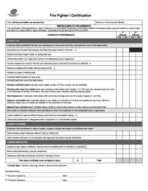 Fire Fighter I Ground Ladder Use Certification
