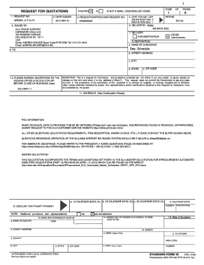 Request for Quotations Form