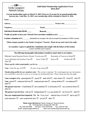 Individual Membership Application Form