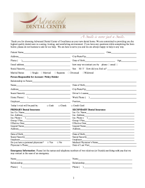 Dental Patient Information and Consent Form