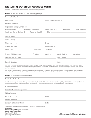Matching Donation Request Form