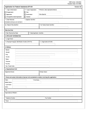 SF-424 Application for Federal Assistance