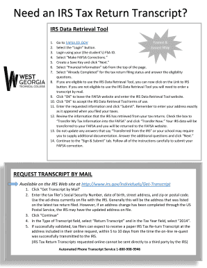 IRS Tax Return Transcript Request