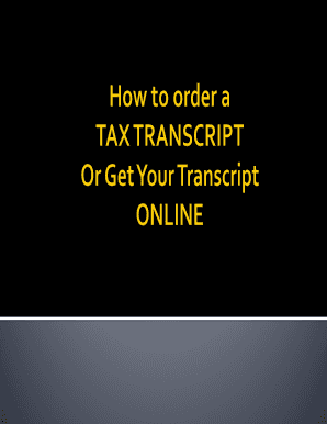 IRS Tax Record Transcript Request