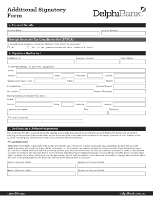 Additional Signatory Form