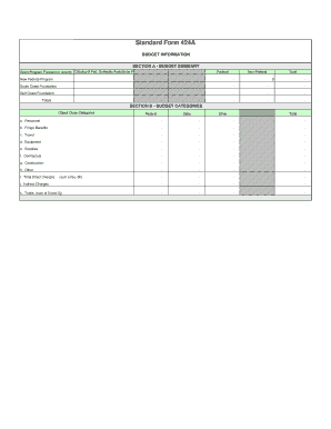 Standard Form 424A Budget Information