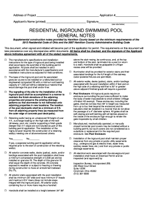 Residential Inground Swimming Pool Application