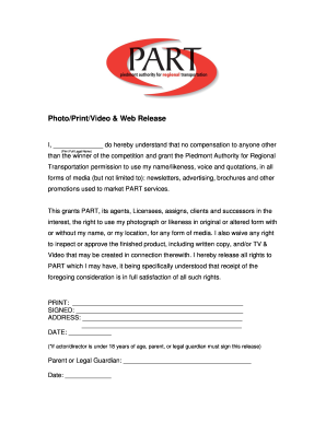Photo/Print/Video & Web Release Form