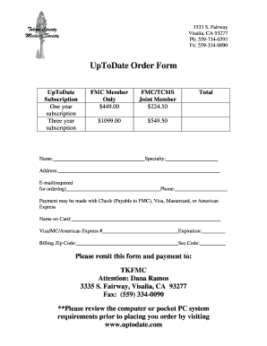 UpToDate Subscription Order Form
