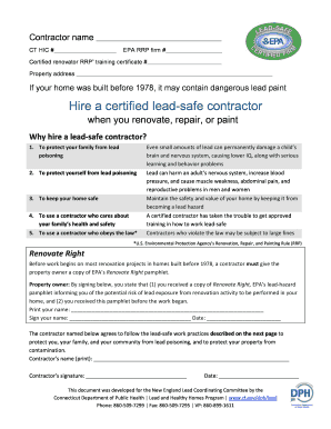 Lead-Safe Contractor Agreement