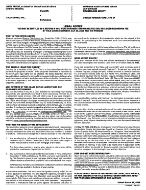 New Jersey Mortgage Fee Refund Claim Form