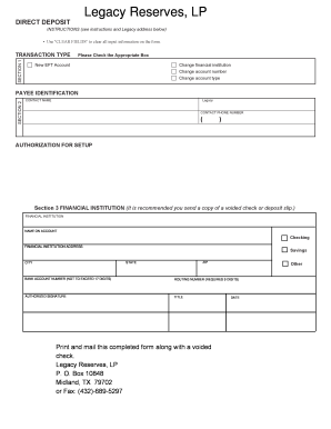 Direct Deposit Authorization Form