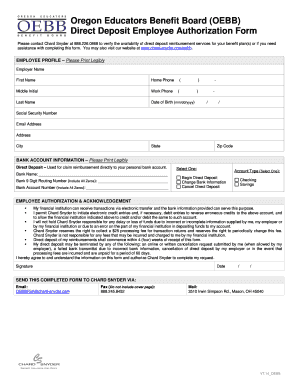 Oregon Educators Benefit Board Direct Deposit Form