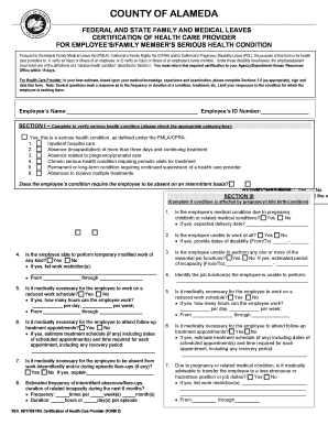 FMLA Certification of Health Care Provider