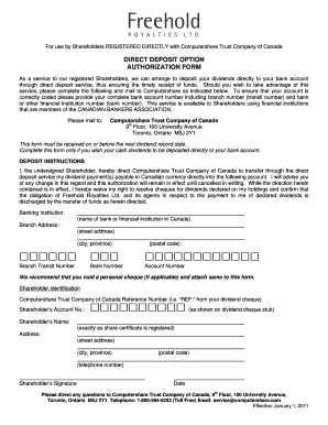 Direct Deposit Authorization Form