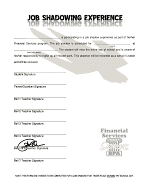 Job Shadow Permission Form