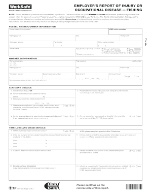 Employer’s Report of Injury or Occupational Disease — Fishing