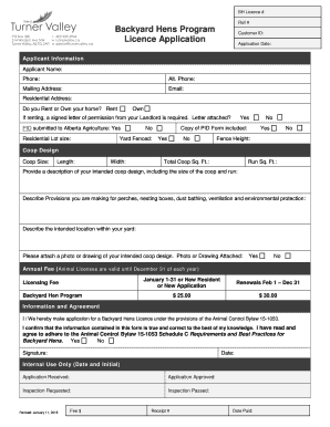 Backyard Hens Licence Application