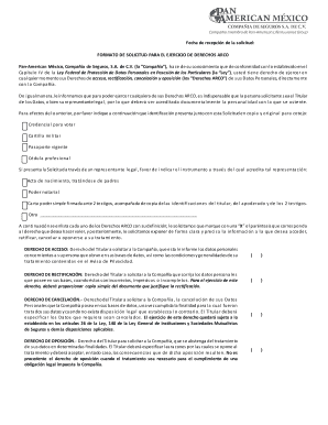 FORMATO DE SOLICITUD PARA EL EJERCICIO DE DERECHOS ARCO