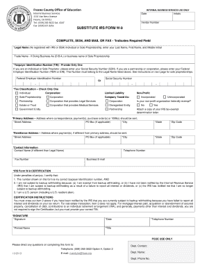 Substitute IRS Form W-9