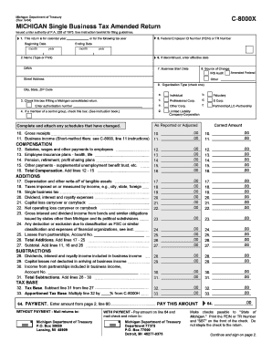 Michigan Single Business Tax Amended Return