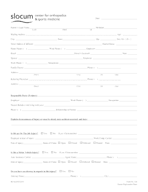 Patient Registration Sheet